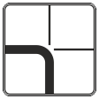 Дорожный знак 8.13 «Направление главной дороги» (металл 0,8 мм, II типоразмер: сторона 700 мм, С/О пленка: тип А коммерческая)